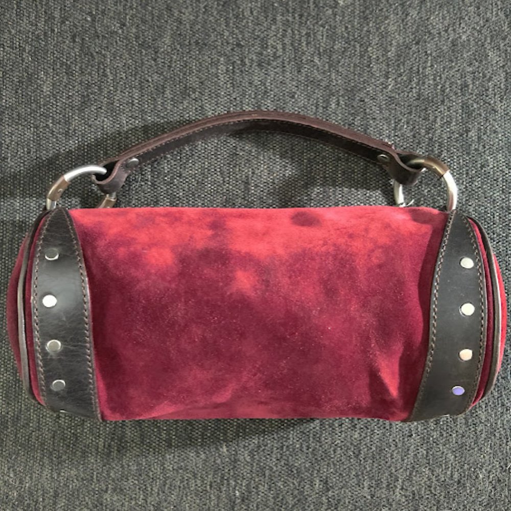 Suede barrel purse